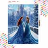 Disney Diamond Art Painting Kit – Frozen Winter Castle Sparkling Craft, Home Wall Decor, Handmade Gift