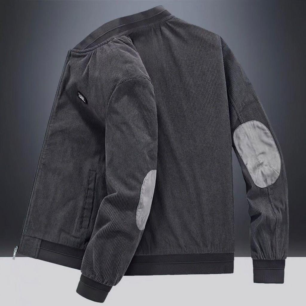 Men's Winter Corduroy Baseball Collar Jacket - Retro, Casual, Loose Fit, Plus Velvet Thickened