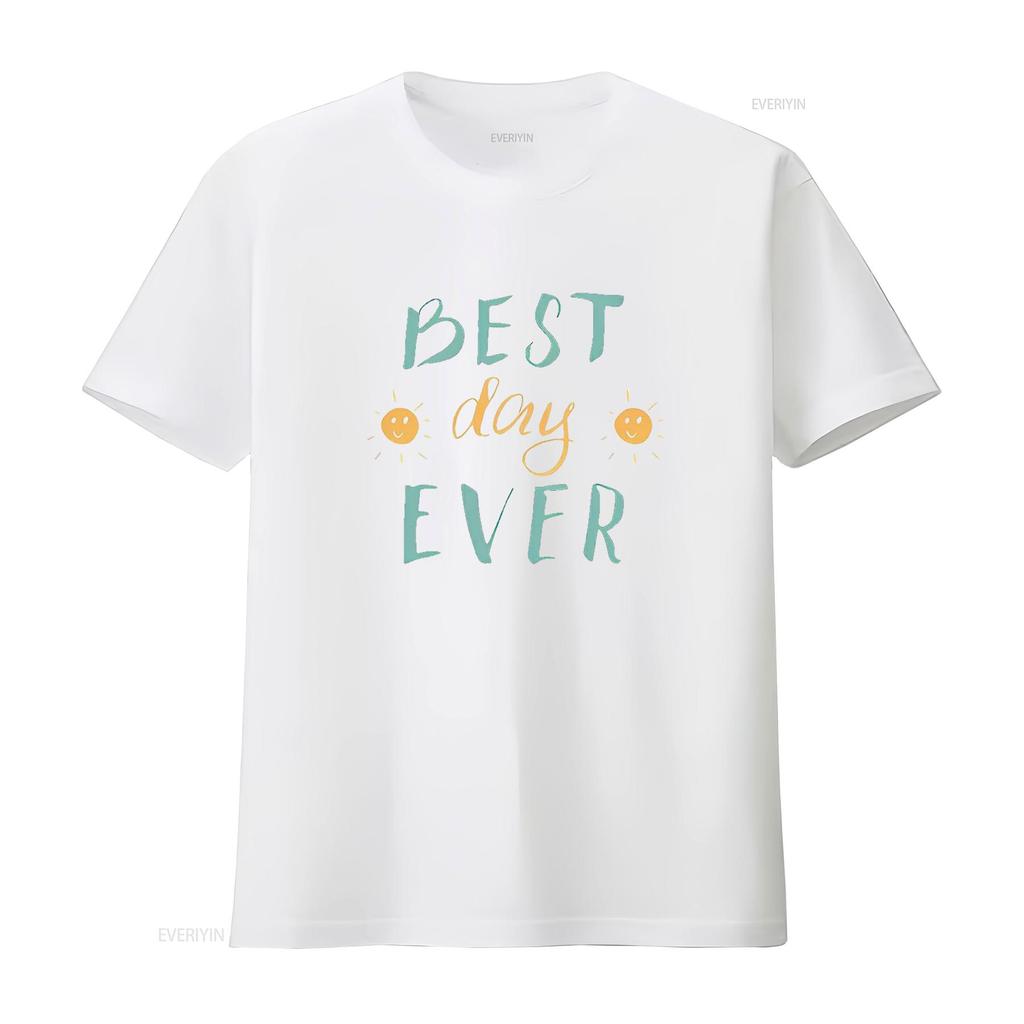 BEST DAY EVER Vintage T Shirt White 2X Large vintage Washed homme Stretched streetwear Breathable graphic Slightly Comfortable