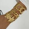 Vintage Stainless Steel Wide Cuff Bangle for Women Gold Color Starfish Flower Heart Open Chunky Exaggerated Bracelet Jewelry
