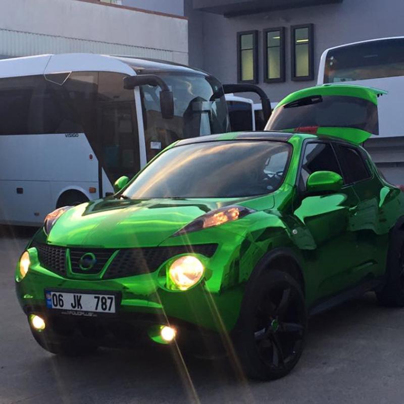 Pružná lesklá chromová zrcadlová vinylová fólie Wrap Film Roll Samolepicí Decal S odvzdušňovacími kanálky Bez bublin