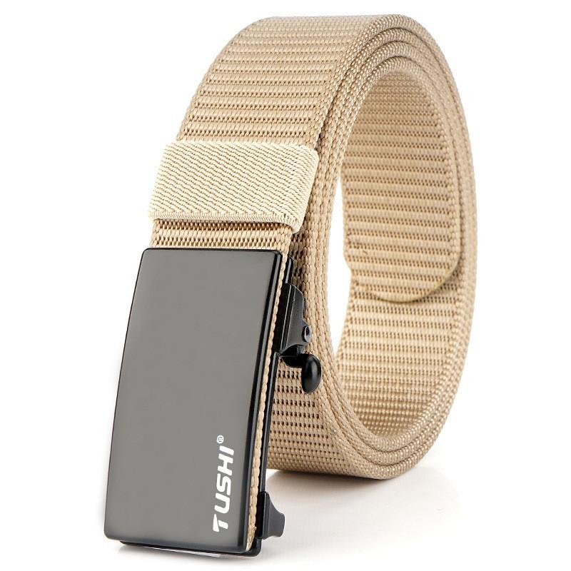2019 Belt Men s Automatic Buckle Business Casual Nylon 120cm хаки