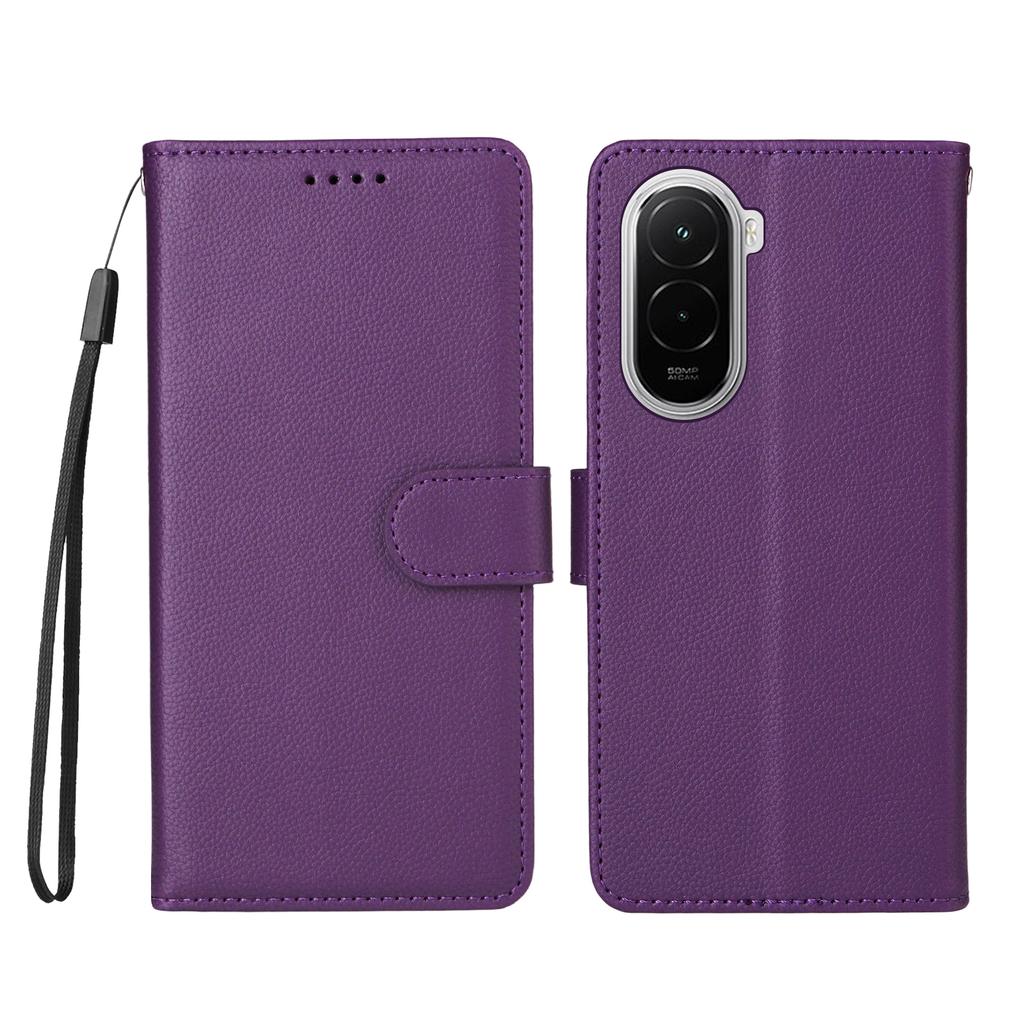 For Xiaomi Poco M7 4G (169mm) Case RFID Blocking 3 Card Slots PU Leather Phone Cover with Wrist Strap