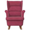 Vidaxl Rocking Armchair with Rubber Feet, Wine Red, Velvet