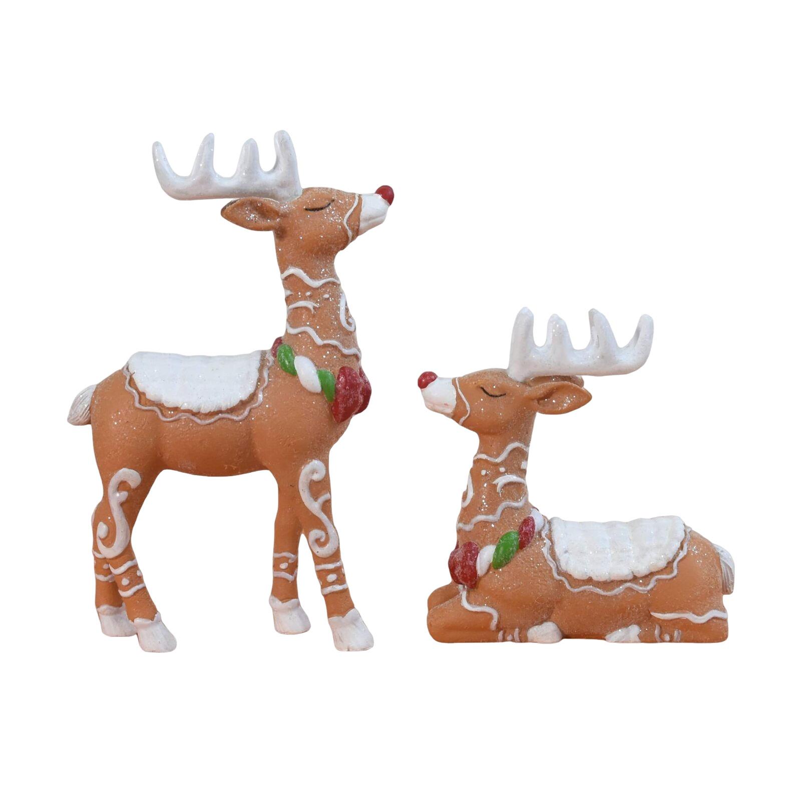 

2Pcs Christmas Decorative Resin Figurine One Size