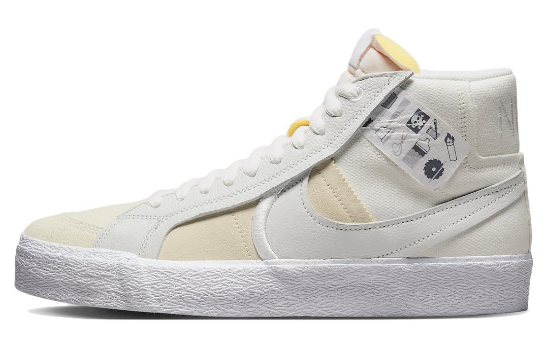 Nike Sb Blazer Mid Warning Label Summit White DZ7587-110 42