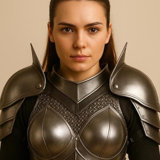 Średniowieczna Stalowa Zbroja Damska Gotycka Fantazja Kirys, Naramienniki, Karwasze, Spódnica Kolcza Cosplay i Kostium na Halloween