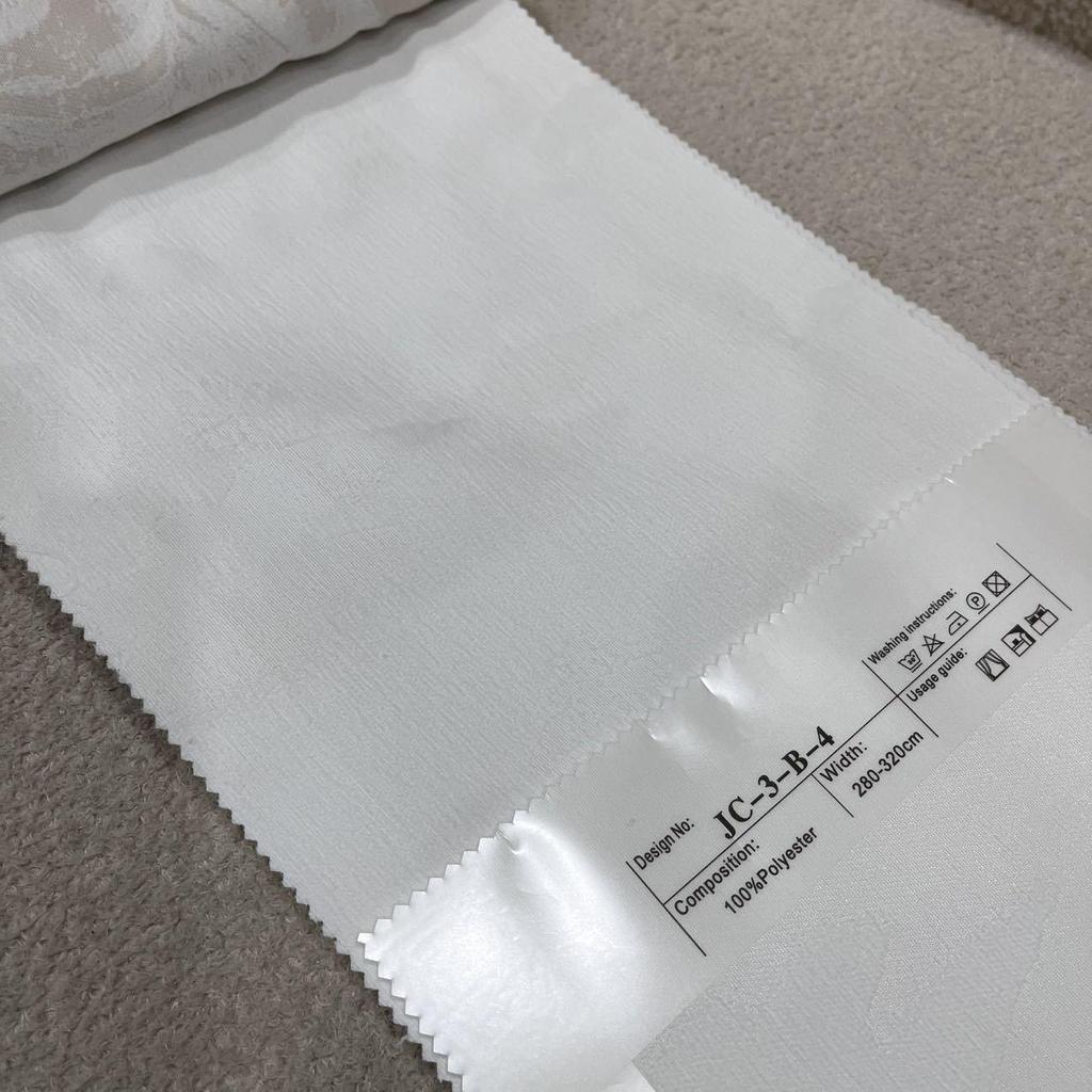 Cream Chenille Jacquard Wavy Sheer Curtains - High-End Translucent, Not See-Through, Ready-Made for Living Room, Korean Style