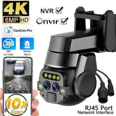 LS VISION EU 6MP Dual Lens Camera HD 10X Zoom Outdoor PTZ WIFI AI Mobile Detection Intelligent Tracking Color Light Night Vision Monitoring
