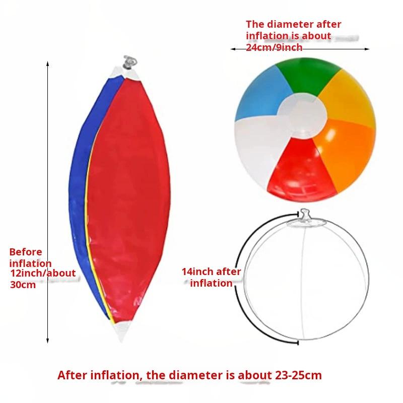 Non-Toxic Inflatable Beach Ball 6 Colors Pvc Water Toy For Pool Lake Party Summer Fun Two Sizes Manual Pump
