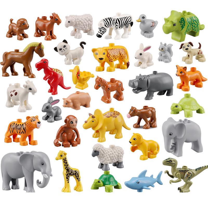 Large Particle Building Blocks: Compatible Prairie Ocean Animal Farm Educational Toys for Kids