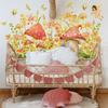 Tj3021 Mushroom House Flower Butterfly Elf Bronzing Wall Sticker Decoration Children'S Room Bedroom Background Wall Sticker
