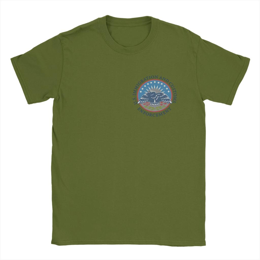 ICE Immigration and Customs EnforceUnisext Logo Unisexs T Shirts Short Sleeve Round Collar TShirts Pure Cotton Gift Clothing