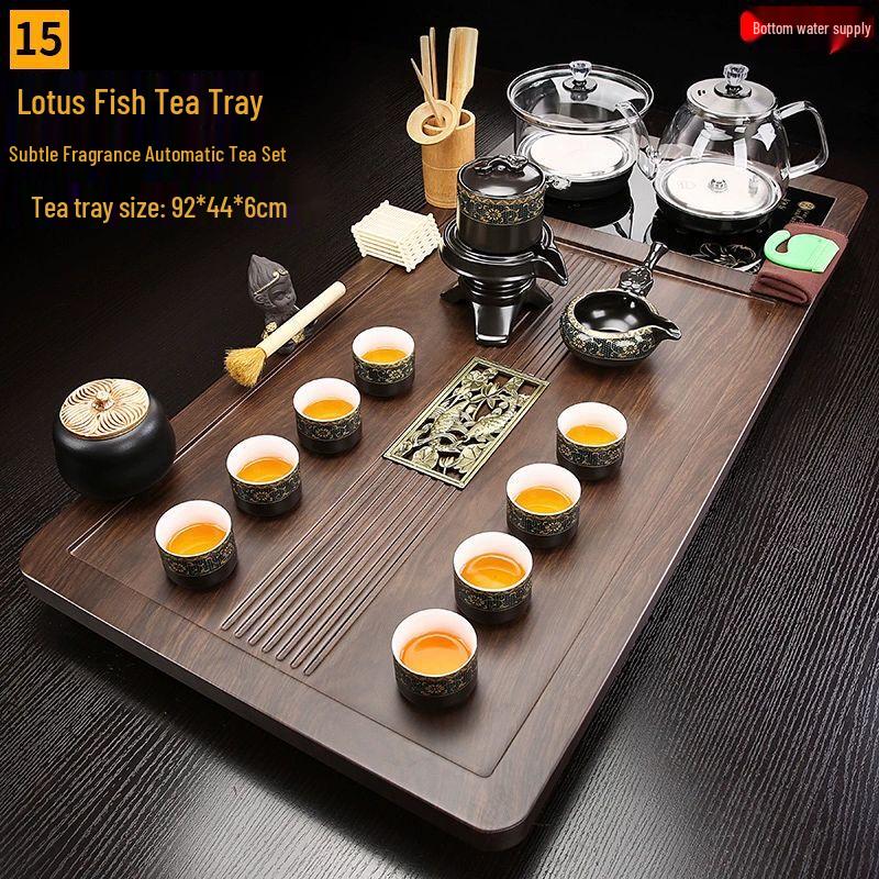 Automatic Tea Tray with Integrated Kettle & Tea Set