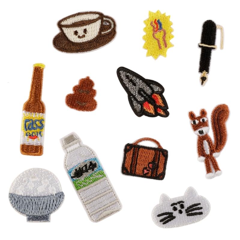 

11 Pcs Pen Repair Patches Cartoon Animal Iron on Embroidered Patches Lovely Cats Sewing Patches for Clothes Hat 1