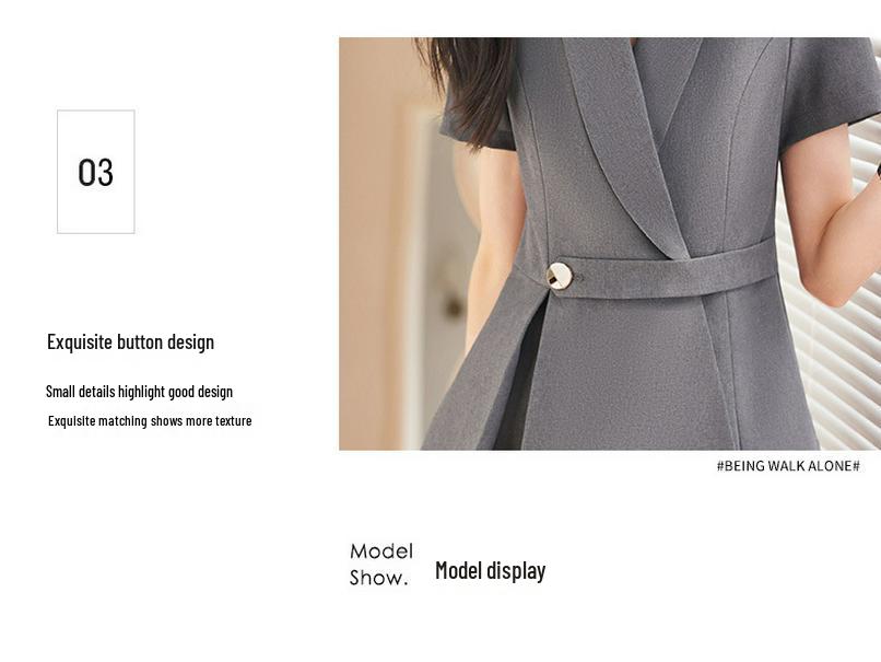 Set Costum Profesional de Vară pentru Femei – Ideal pentru Recepția Hotelului, Magazine de Bijuterii, Saloane de Frumusețe