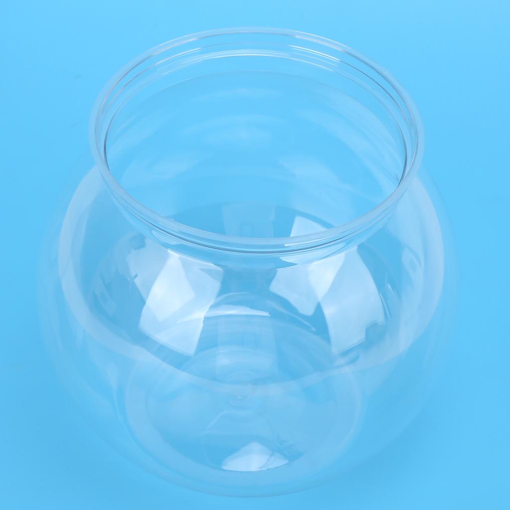 Fish Transparent Plastic Resistant Plastic Gallon Fish Bowl for Desk Bookshelf