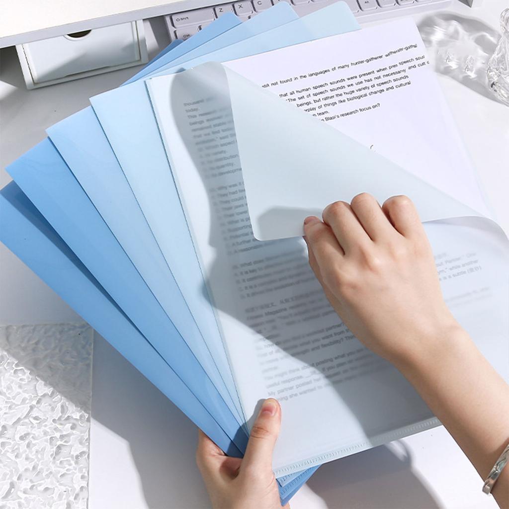5Pcs Clear Side Cut File Covers for Ducoment Presentation Letter Size File Paper Covers Top and Side Opening File Sleeve
