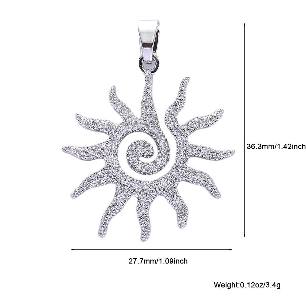 Trendy Sun Pendant Copper Gold-Plated Drip Oil DIY Jewelry: Necklace, Bracelet, Earring Accessories for Women