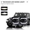 5" Flush Mount LED Light Pods Fog Light Working Lamps Bars 12V 24V Super Bright for Jeep Truck Offroad 4x4 SUV ATV UTV