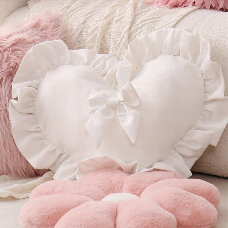 1PC Heart Pillowcase Cushion Soft Velvet/lace Pillow Cover Decorative Girl Princess Room Decoration Sofa Living Room for Love