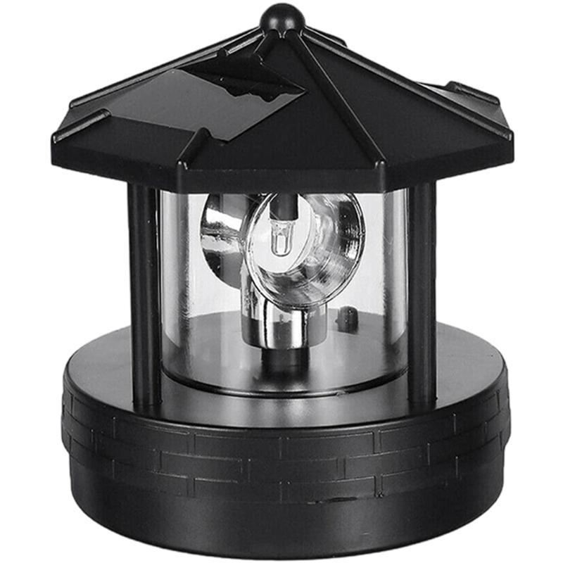 Automatic Solar Lighthouse Garden Light 360 Degree Rotating Lamp Plastic Outdoor Yard Decoration Easy Installation