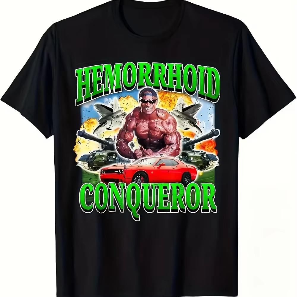 

2026 Summer New Style Proliferation Conqueror Funny Pattern HighQuality Fashion Comfortable Mens Printed Roundneck TShirt S