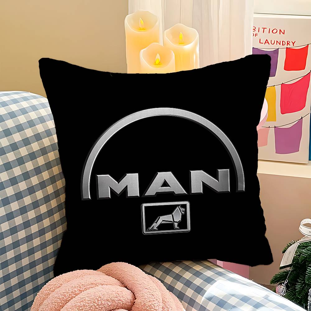M-Man T-Truck Logo Cushion Cover Car Throw Pillow Case For Sofa Car Christmas Gift 40X40Cm 45X45Cm