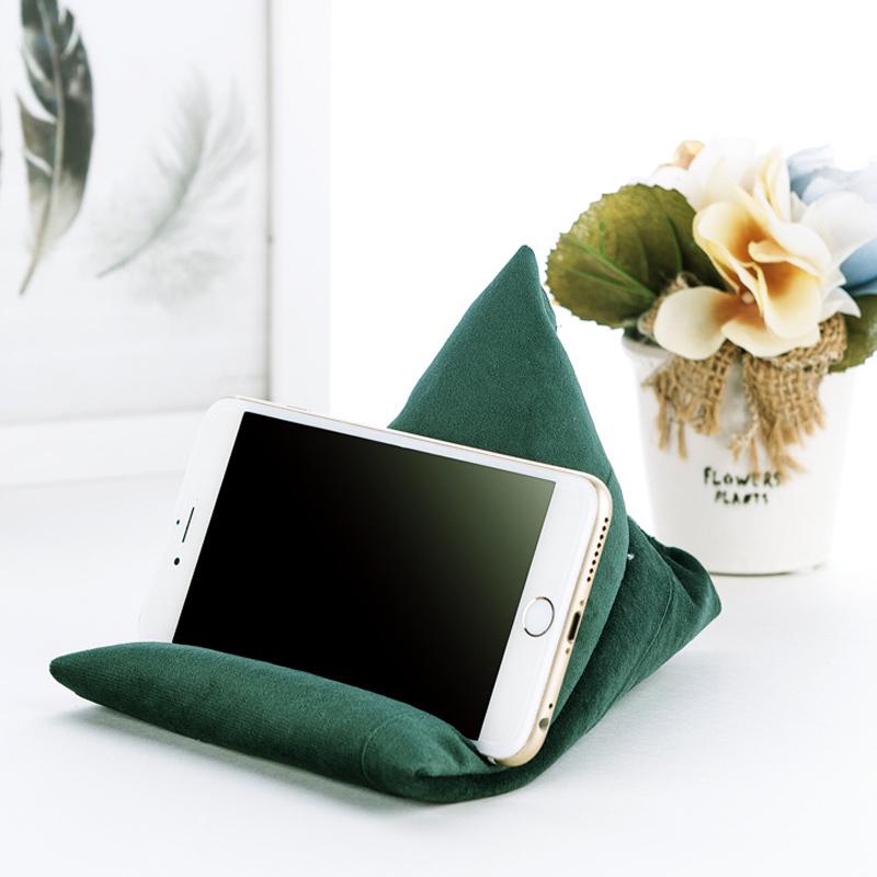 Triangle Velvet Pillows Phone Holder Durable Non-slip Phone Rack for Smart Phones Watching TV