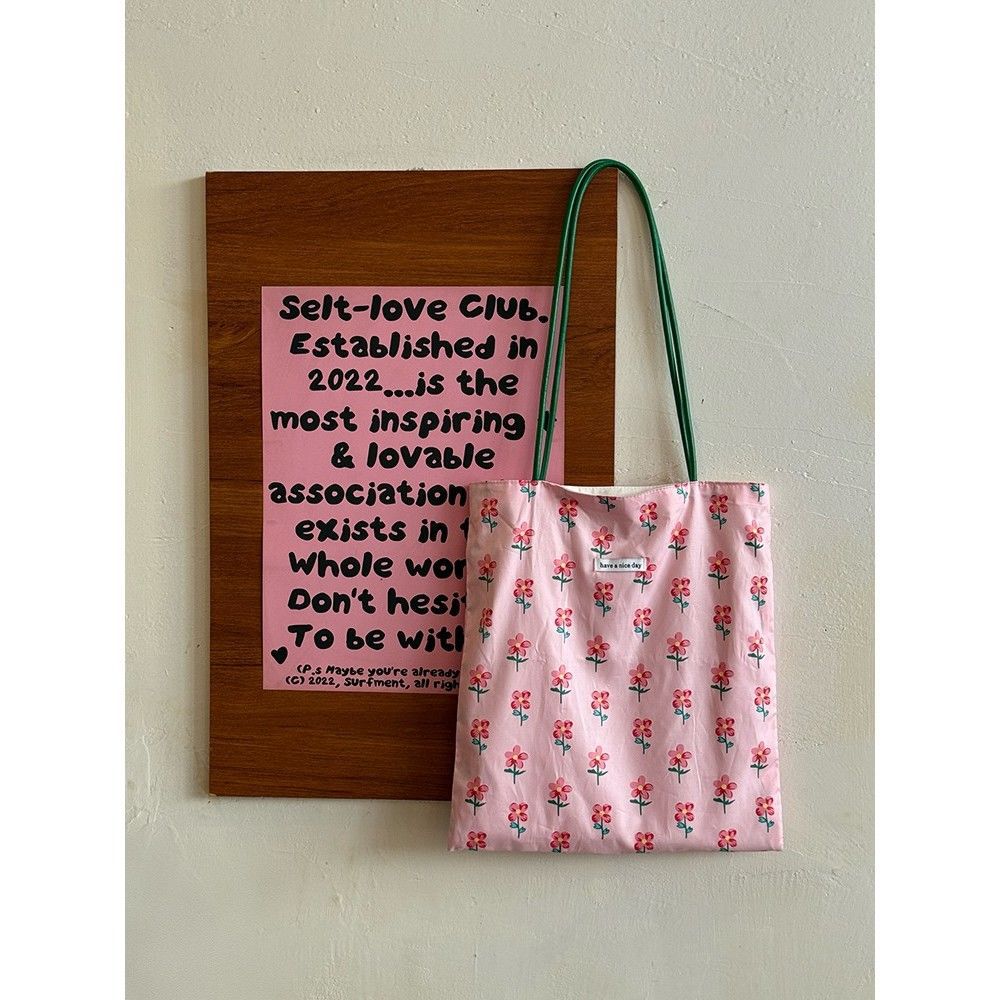 

Винтажная пасторальная холщовая сумка с цветочным принтом, женская, 2025, новая, ленивая сумка-шоппер через плечо для поездок на работу, маленькая свежая сумка-тоут