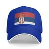 Flag of Serbia Sun Baseball Cap  Summer Yk Retro Trucker Hat For Men Adult Outdoor Sport Baseball Caps