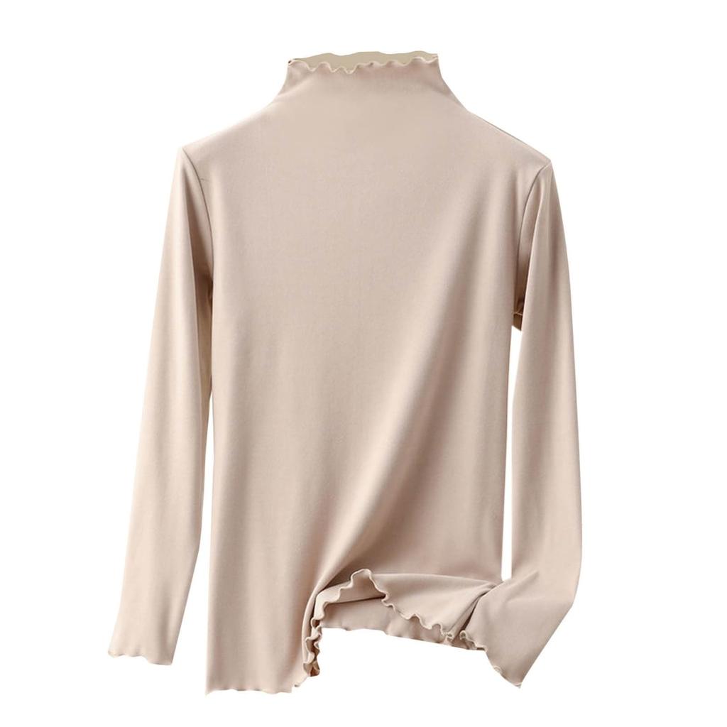 Women's Fashion Solid Colour Long Sleeve Fleece Thickened Top