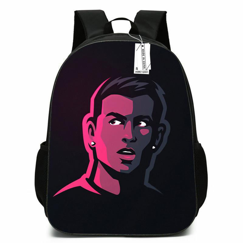 Cr7 Cartoon School Backpack Oxford Fabric Breathable Lightweight For Elementary Students Classroom