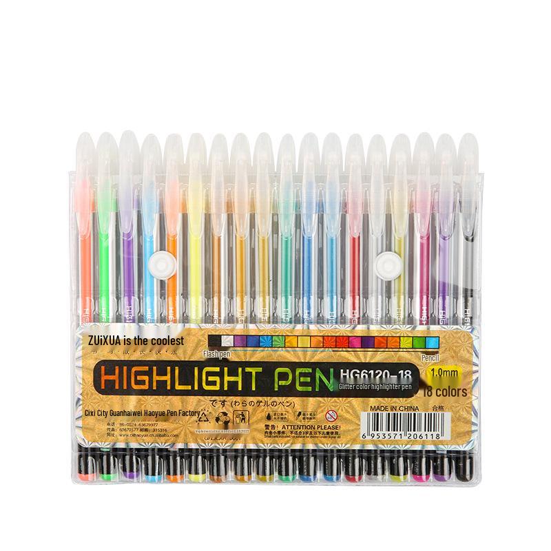TikTok Flash Pen Set: Cute Korean Fluorescent Highlighters & Neutral Pens