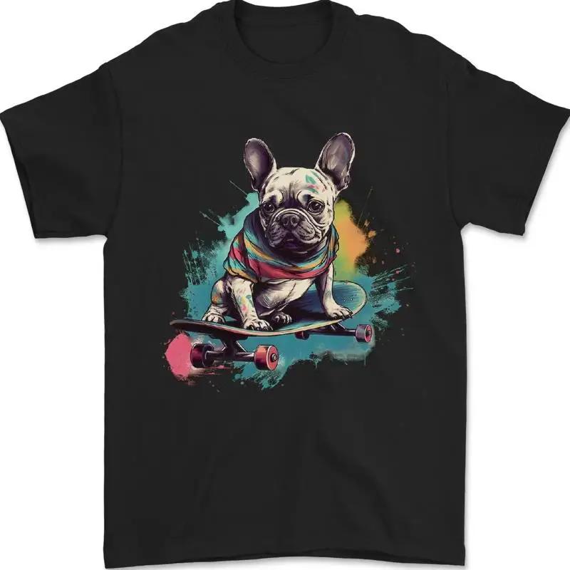 French Bulldog Skateboard Graffiti Art T-shirt