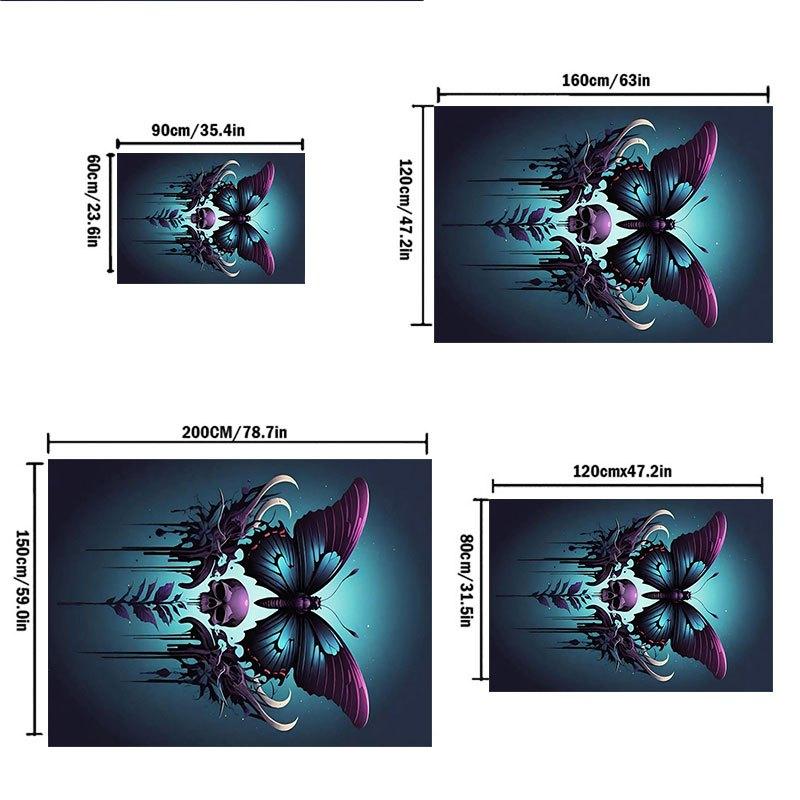 "Dark Butterfly Skull Tattoo Design Art Print"Office Mat Home Decor Office Desk Chair Carpet for Office Ph130