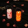 Halloween Home Decoration LED Flameless Pillar Candles, Spooky Face Handheld Candle Light, Battery Operated Flickering Fake Candles for Party
