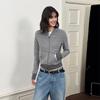 GREEN BELT Copenhagen Striped Knit Hooded Cardigan