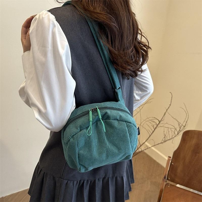Canvas-Tasche mit großem Fassungsvermögen, neue Retro-Cord-Umhängetasche für Damen, lässige Studenten-Klassentasche