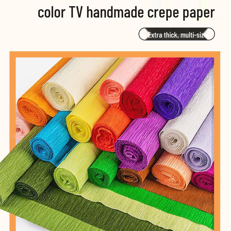 Набор для поделок из утолщенной зеленой крепированной бумаги для детей Dark Green 1 Roll (Thickened)