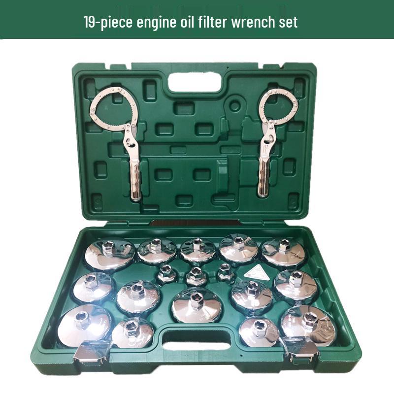 Steel Engine Oil Filter Wrench Set - Cap Style Auto Maintenance Tool