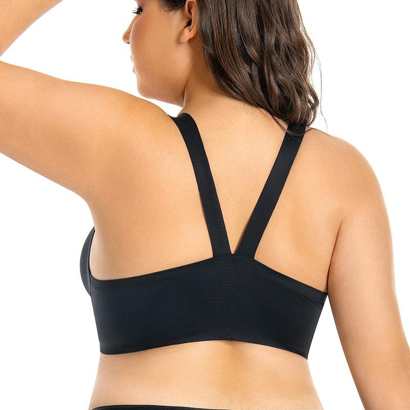 European and American Seamless Back Bra Full Cup Without Steel Ring Push Up Bra for Large Breasts with Front Buckle