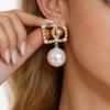 Elegant Zircon Pearl Hollow Ear Clips: Luxurious, Fashionable, Exquisite Earrings for Women