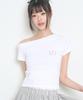 ILLIGO 129 One-Shoulder Hotfix Top White