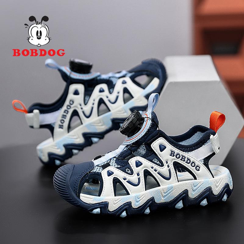 Babu bean children's sandals boys summer 2025 new rotating buckle sports sandals medium and older children's baotou beach shoes