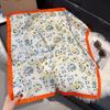 Wind Scarf Square Scarf Simulation Silk 70Cm Retro Cashew Print Literary Headband Suit With Decorative Scarf