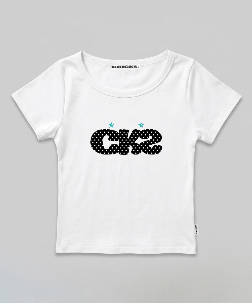 CHICKS Dot Star Bold Logo Slim Fit Short Sleeve T-Shirt Black