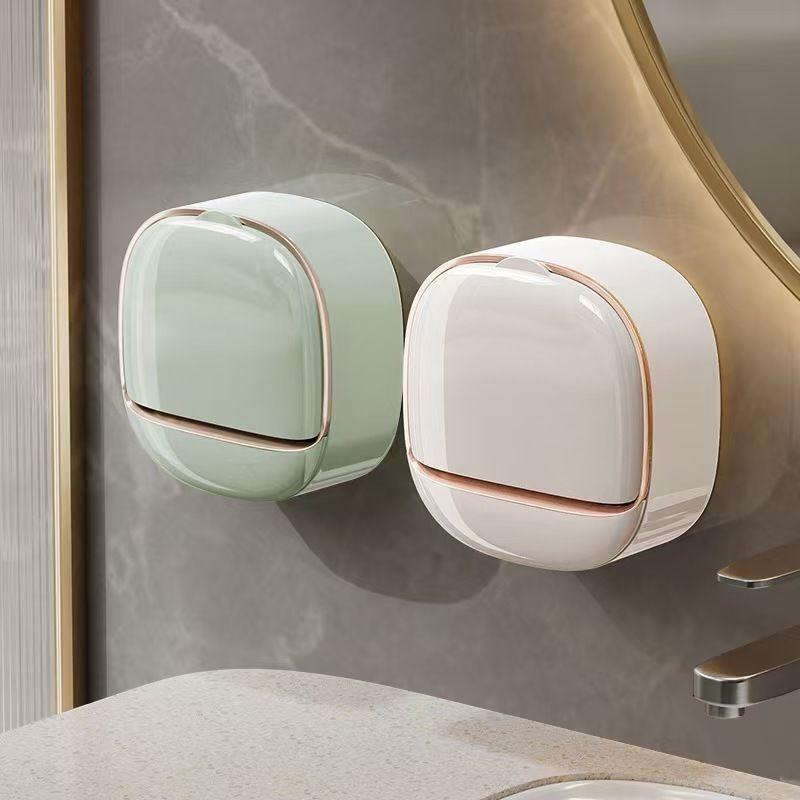 Soap Box - Wall-mounted Soap Box with No Holes for Drilling - Wall-mounted Household Drip-catching Storage for Soap In The Bathroom or Toilet.