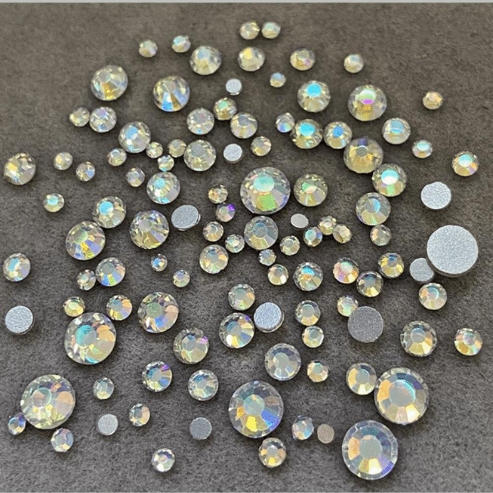 1440 pcs Sparkle DIY Crystal Beads Nail Art Mix Color Glass Rhinestone Jewelry Accessory 3D Nail Sparkle Decoration Beauty Craft