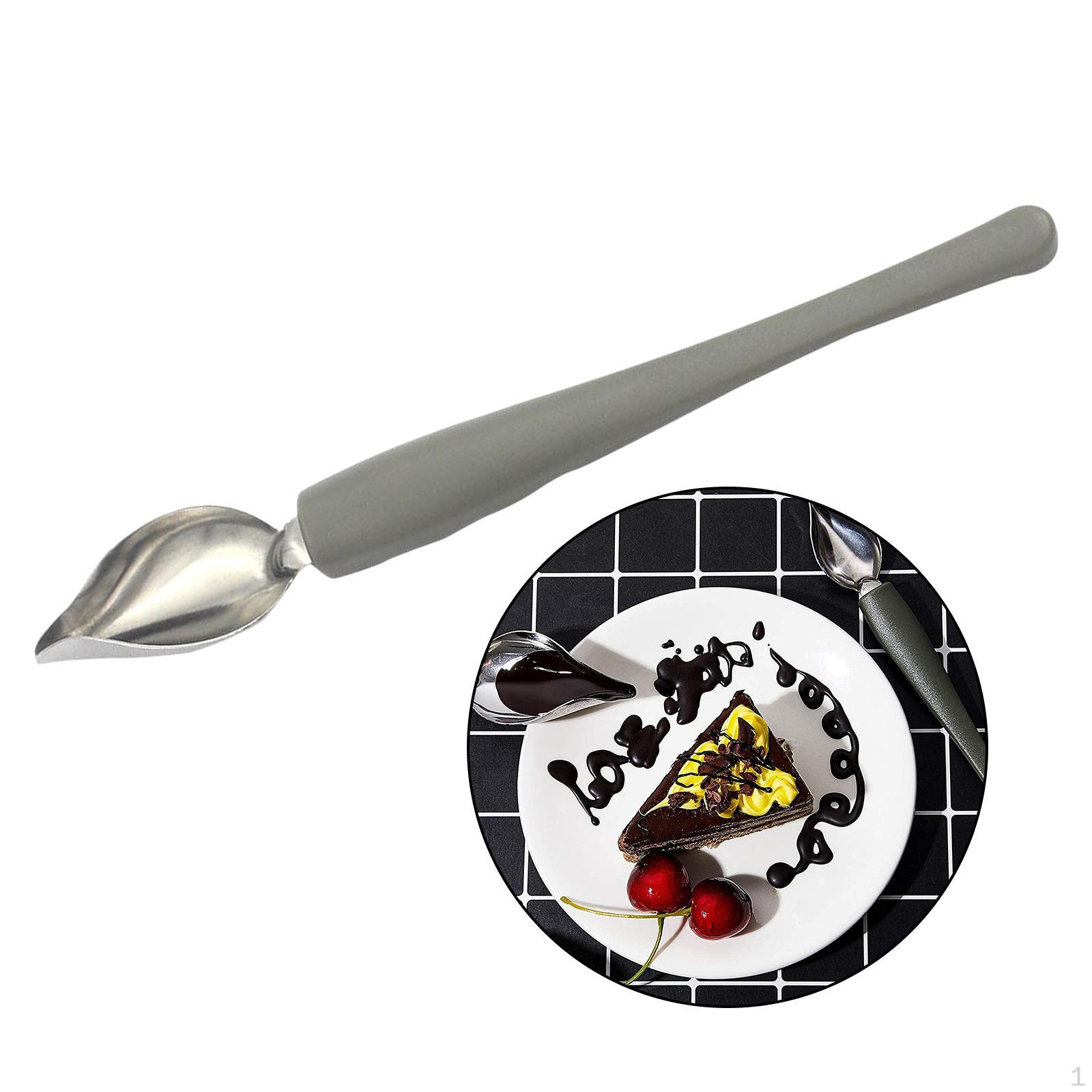 

2 Sets Culinary Chocolate Drawing Spoons Sauce Fondant Pencil Filter Cake for Decorating Large